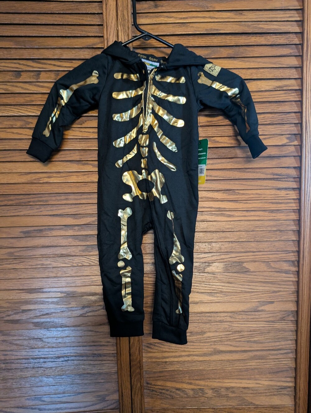 Tipsy Elves NWT Kids Gold Skeleton Costume Size 12m & Youth Medium